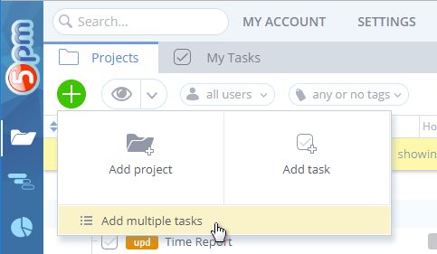 Adding multiple tasks