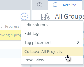 Collapse All Projects